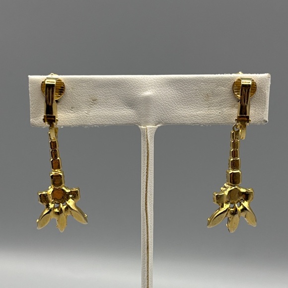 Elegant Vintage Aurora Borealis Clip-on Earrings JP411 - Picture 5 of 8